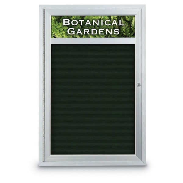 Indoor Enclosed Combo Board, 42"x32", Black Frame/White Porcelain & Surf